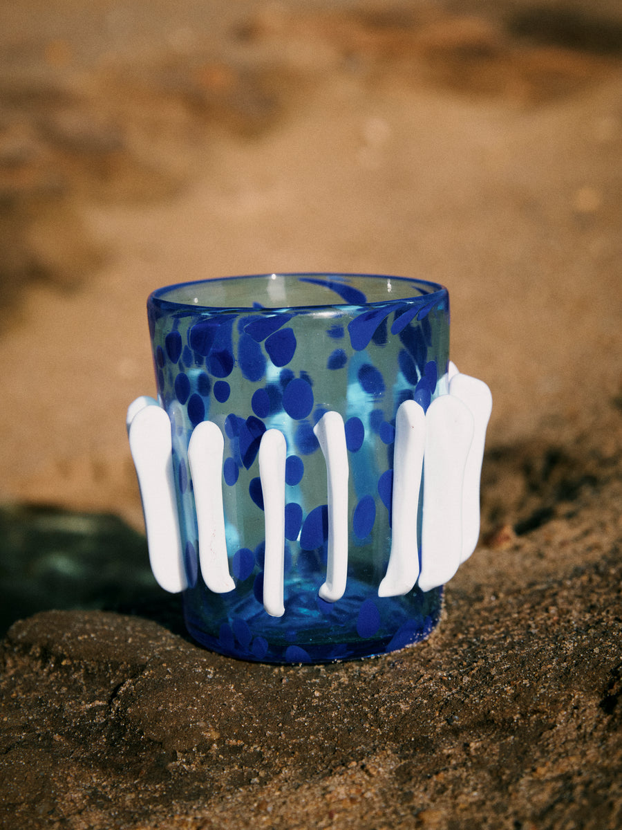 ELAINE FIELD x LAGUNB BLUE GLASS WITH WHITE STRIPES