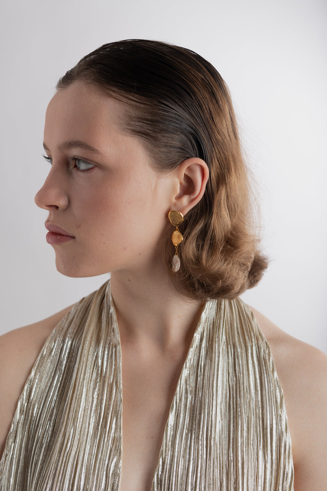 THE VERMEER EARRINGS LONG - GOLD PLATED